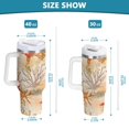 thumbnail image 6 of Yayeee 30oz Double-Wall Insulated Stainless Steel Tumbler with Handle Bottle, Orange Starfish, 6 of 8