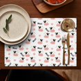 thumbnail image 4 of White Cow Moo Pattern Summer Placemats Table Placemats Set Of 6-Linen Kitchen Washable Placemats Table Mats 11.8"x17.7" Non-Slip Heat Resistant, 4 of 5