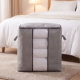 thumbnail image 4 of Zippered Storage Bag for Closet Comforter, Pillow, Quilt, Bedding, Clothes, Blanket Organizers with Large Clear Window & Carry Handles, Space Saver, 4 of 7