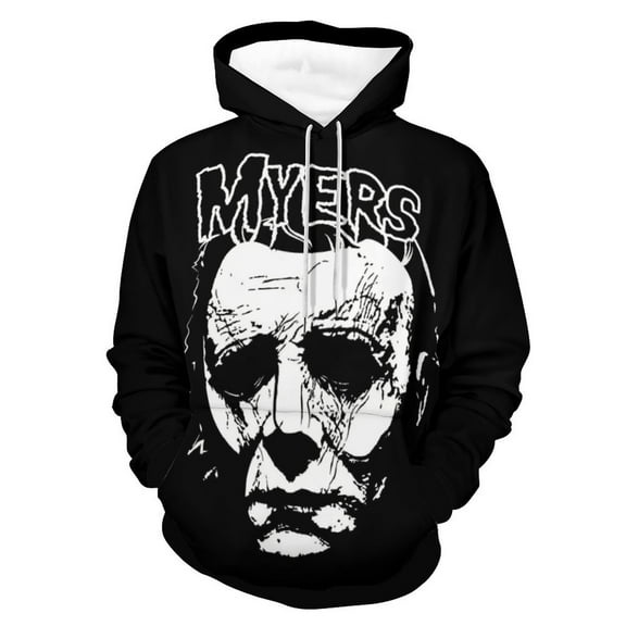 Michael Myers Hoodies for Men Women 3D Print Pullover Novelty Hooded Sweatshirt Hoodies with Big Pockets S
