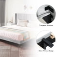 thumbnail image 4 of Dextrus Upholstered Platform Bed Base with Gray Velvet Headboard,No Box Spring Needed, Gray, 4 of 6