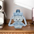 thumbnail image 2 of Bear Straw Bottle, Cute Leak-Proof Water Bottle with Adjustable & Removable Shoulder Strap for Boy and Girls (Blue), 2 of 6