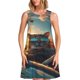thumbnail image 1 of Disketp Cool Cat Driving Sunset para Vestido sin Mangas para Mujeres, Vestidos de Verano para Mujeres, Casual y Holgado para la Playa, 1 of 7