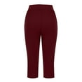 thumbnail image 6 of UYISJ Women's Capri Pants Summer Loose Yoga Pants Comfy Workout Cropprd Pants with Pockets Wine Red XL, 6 of 7