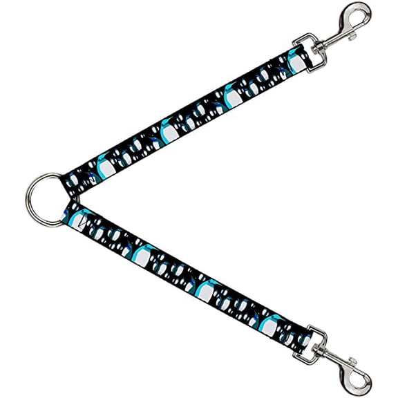 Buckle-Down Dog Leash Splitter Emperor Penguins Gray Blues 1 Foot Long 1 Inch Wide
