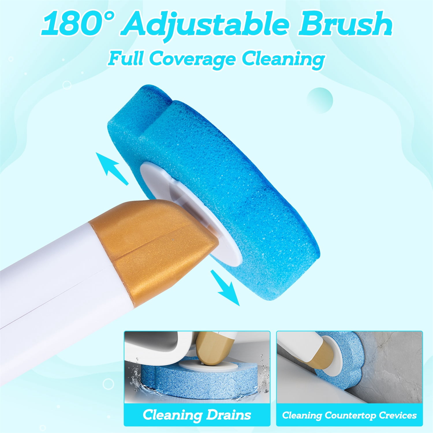MALLMALL6 Disposable Toilet Brush Cleaning Wand Set, 60 Count
