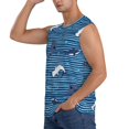 thumbnail image 3 of Disketp Sharks On White Blue Striped Sleeveless Tshirts For Men, Muscle Shirts For Men Dry Fit Tank Top-3x-Large, 3 of 8