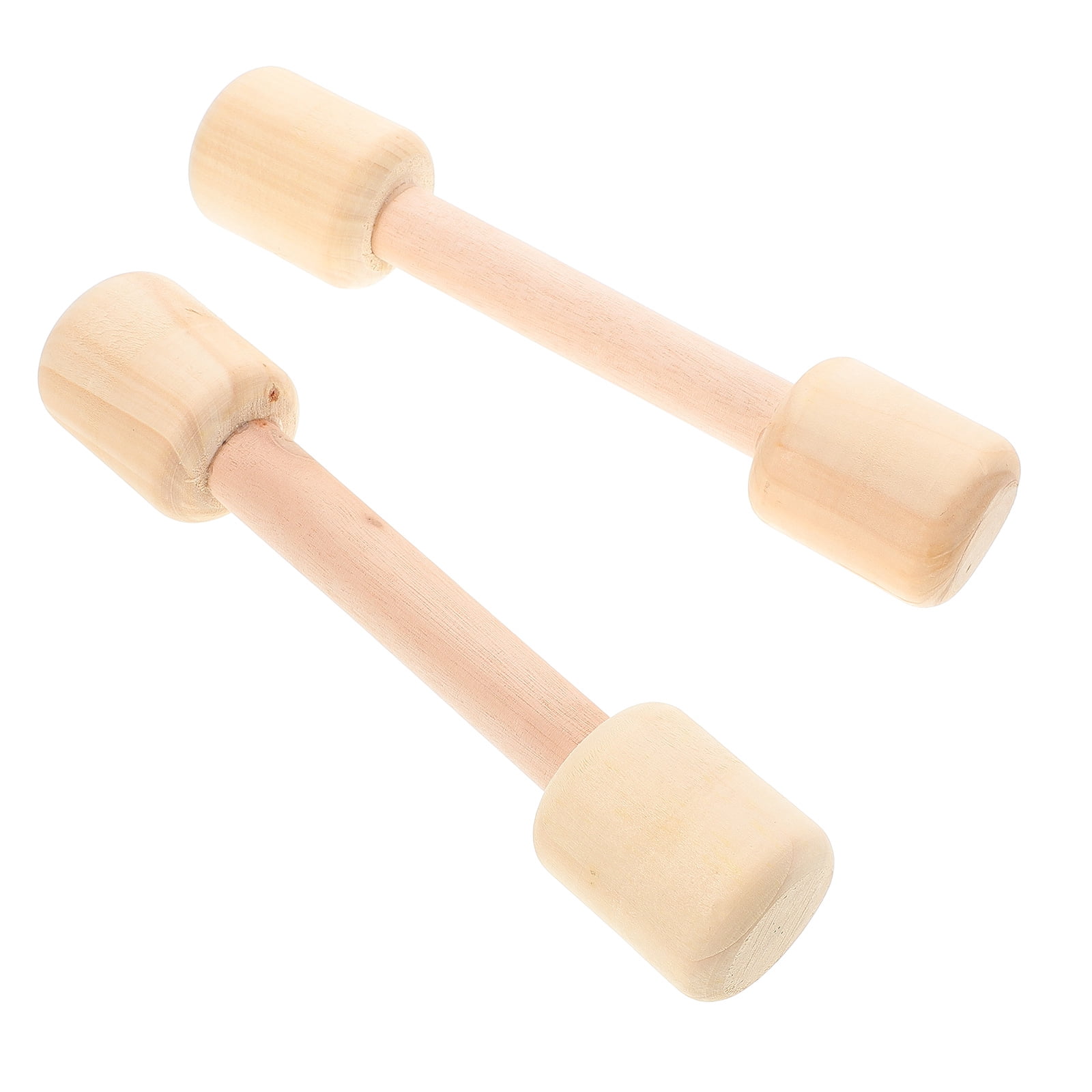 TABLZONE 2Pcs Wooden Dumbbells for Preschoolers Hand Strength 7.3X1.4X1.4in