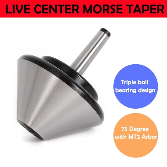 5'' MT-2 Bull Nose Live Center Morse Taper #2 Bull 75 Degree For Lathe 120mm