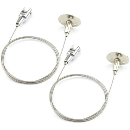

2Pack Ceiling Mount Gallery Large Picture/Billboard/Painting/Art Exhibition/Glass/Arcylic Board Display Kit Wire Disc Fittings Hanging System Hanger