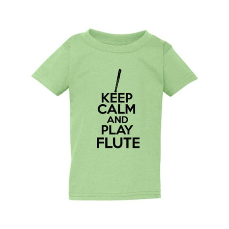 

Keep Calm And Play Flute Music Musician Toddler Kids T-Shirt Tee