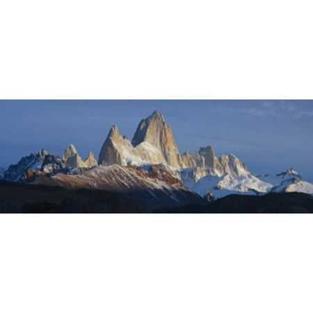 Low angle view of mountains Mt Fitzroy Argentine Glaciers National Park Argentina Poster