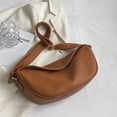 thumbnail image 4 of Nuevo diseño de nicho, bolso de hombro suave, bolso de PU, bolso jiaozi colgante de moda, marrón, 4 of 6