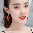 thumbnail image 4 of K-KED Butterfly Earrings Drop Charm Vintage Women Delicate Jewelry Natural Glaz-Red, 4 of 7