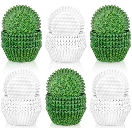 300Pcs Golf Cupcake Liner Green White Golf Ball Paper Baking Cup Muffin Liner Cake Storage Container for Sport Party DIY Crafts Supplies$$Home Decor, Kitchen, & Other