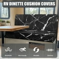 thumbnail image 4 of Yuyamidu Black Marble Print RV Dinette Cushion Covers Stretch RV Couch Cover Replacement for RV Camper Car Bench 1 Backrest Covers and 1 Bench Covers, 4 of 7