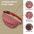 thumbnail image 5 of Fanny Pack Red Christmas Knitted Pattern Waist Pack Bag,Running Cross Bag,Waterproof Large Fanny Packs for Women Men for Travel Running Hiking Cycling, 5 of 6