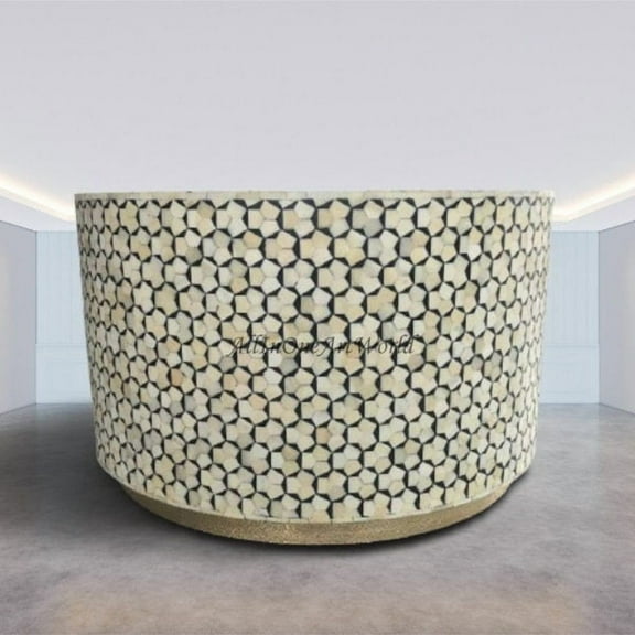 Targua Bone Inlay Coffee Table Black, Bone Inlay Targua Center Table Black, Black Bone Inlay coffee table, Black Coffee Table