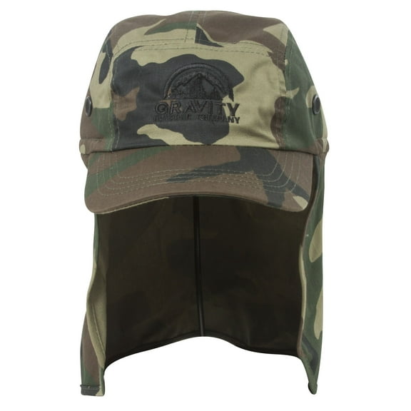 Logo Traveller Flap Sun Hat - Woodland Camo