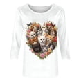 thumbnail image 3 of Camisetas de Pascua para Mujeres Pullover Suelto Casual con Cuello Redondo Y Mangas de Tres Cuartos, Top de Poliéster Impreso Divertido para Uso Diario de Primavera Y Fiestas, 3 of 5