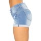 thumbnail image 3 of Romastory Pantalones cortos de mezclilla vintage para mujer, pantalones cortos elásticos con dobladillo dobl para mujer, Azul claro-02, XXL, 3 of 3