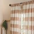 thumbnail image 2 of TOWN & COUNTRY BASICS Pax Semi-Sheer Stripe, Light Filtering Indoor Curtains 2-Pack Rust/Linen, 50"x84", 2 of 10