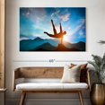 thumbnail image 3 of Elephant Stock Mountain Jump Wall Art - Horizontal Canvas Wall Art - Living Room Wall Decor - Sports Canvas - Teal And Blue Decor - 51" x 34", 3 of 8