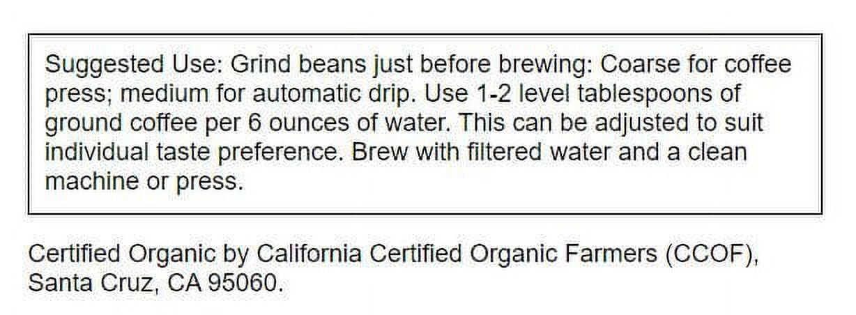 Swanson Organic French Roast Whole Bean Coffee - Dark Roast 16 oz Package