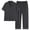 Black, variant on Men Pajamas Set Two Pieces Short Sleeve Sleepwear Button Down Loungewear Set Soft Modal Pj Set with Pockets Big and Tall Size L-4XL Gray