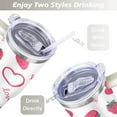 thumbnail image 5 of Strawberry Cute 40 Oz Tumbler with Handle Lid and Straw, Stainless Steel Double Walled Vacuum Insulated Cup, Cute Anniversary Wedding Birthday Gifts Tumbler for Women Men Friends Outdoor Indoor, 5 of 7