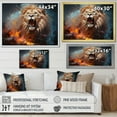 thumbnail image 4 of Designart "Energy Of The Untamed Lions" Animals Lion Floater Framed Wall Art Living Room, 4 of 5