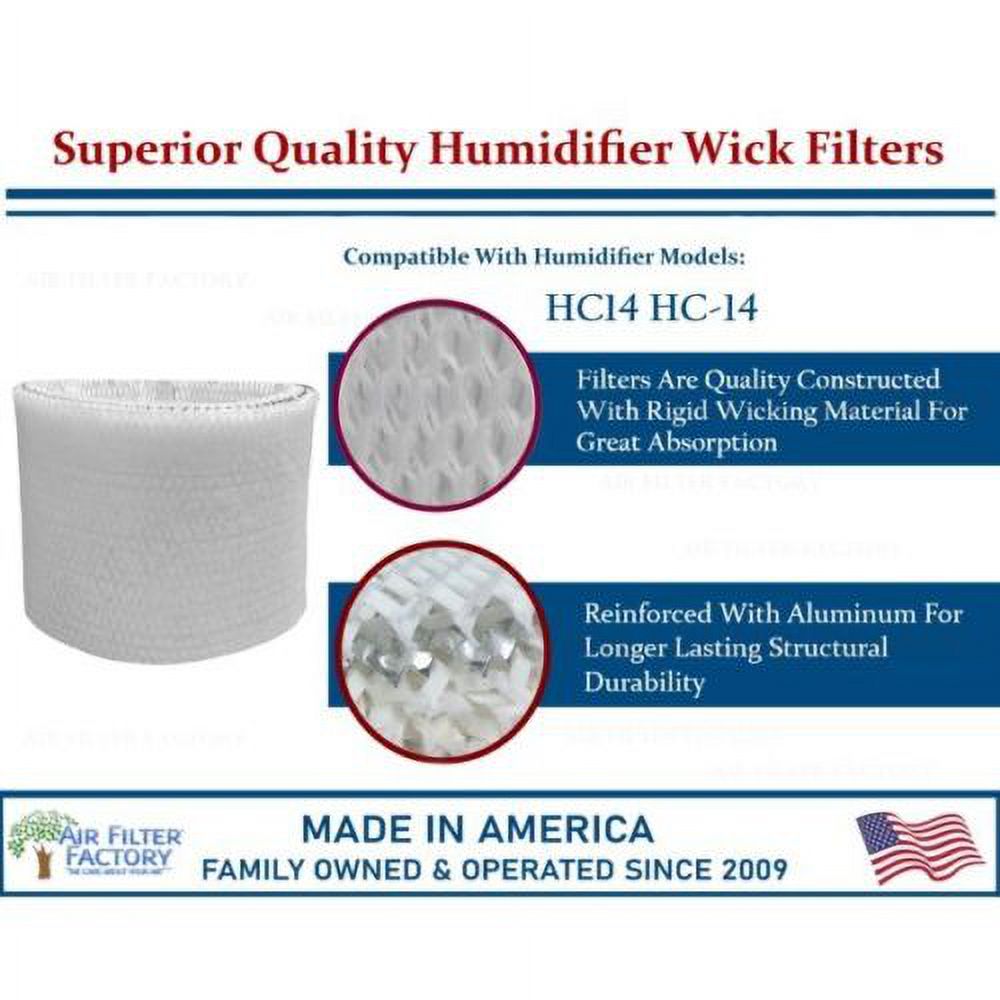 2 PACK Air Filter Compatible Honeywell HC14 HC-14 Humidifier HC-14N, Filter EHEV-680B, HEV-680W, HCM-6009, HCM-6011 Series, HCM-6011i, HCM-6011WW, HCM-6012i, HCM-6013i