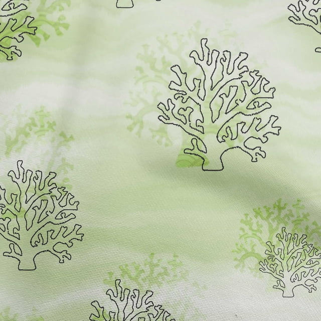 oneOone Rayon Light Green Fabric Sea Corals Sewing Craft Projects Fabric Prints By Yard 56 Inch Wide