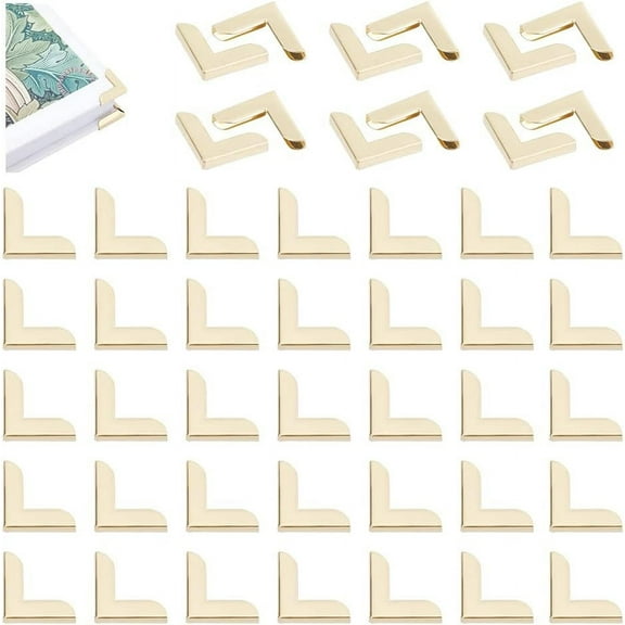 200pcs Scrapbooking Photo Mounting Corners Book Albums Menus Notebook Folder File Corner Protectors for Scrapbooking Photo Album Diary Golden 1box