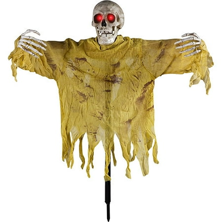 Animated Reaching Skeleton on Stake, Over 2' Tall