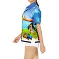 thumbnail image 3 of HAPPY BAY Women's Button Down Blouses Casual Summer Beach Party Blouse Shirt Short Sleeve Tropical Vacation Dress Hawaiian Shirts Tank Top Women S Hawaii Tradition, Blue, 3 of 4