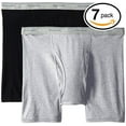 thumbnail image 2 of Fruit of the Loom Men's 7Pack Black Grey Boxer Briefs 100% Cotton Underwear 4XL, 2 of 2