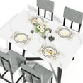 thumbnail image 4 of PAPROOS Dining Table Set for 4, 5 Piece Dining Room Table Set with Faux Marble Top and Fabric Upholstery Chairs, Modern Dinette Sets for Breakfast Nook, Kitchen Table and Chairs Set, White&Gray, 4 of 7