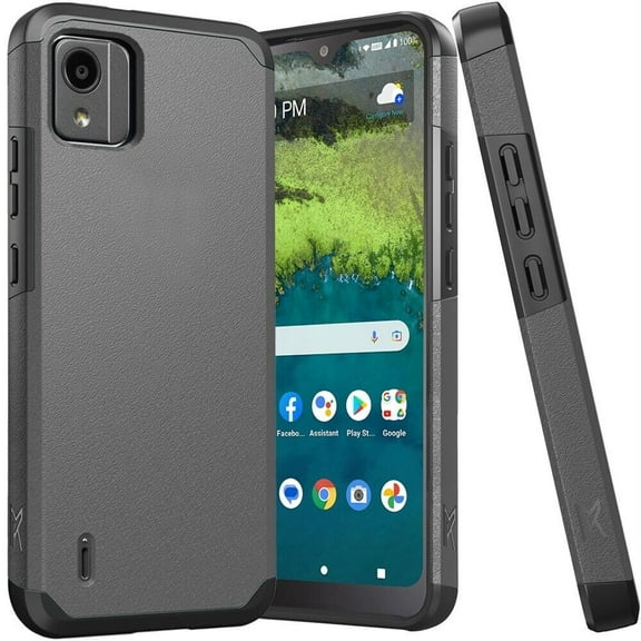 For Nokia C110 N156DL Slim Shockproof Hybrid Cover Cell Phone Case - Gray