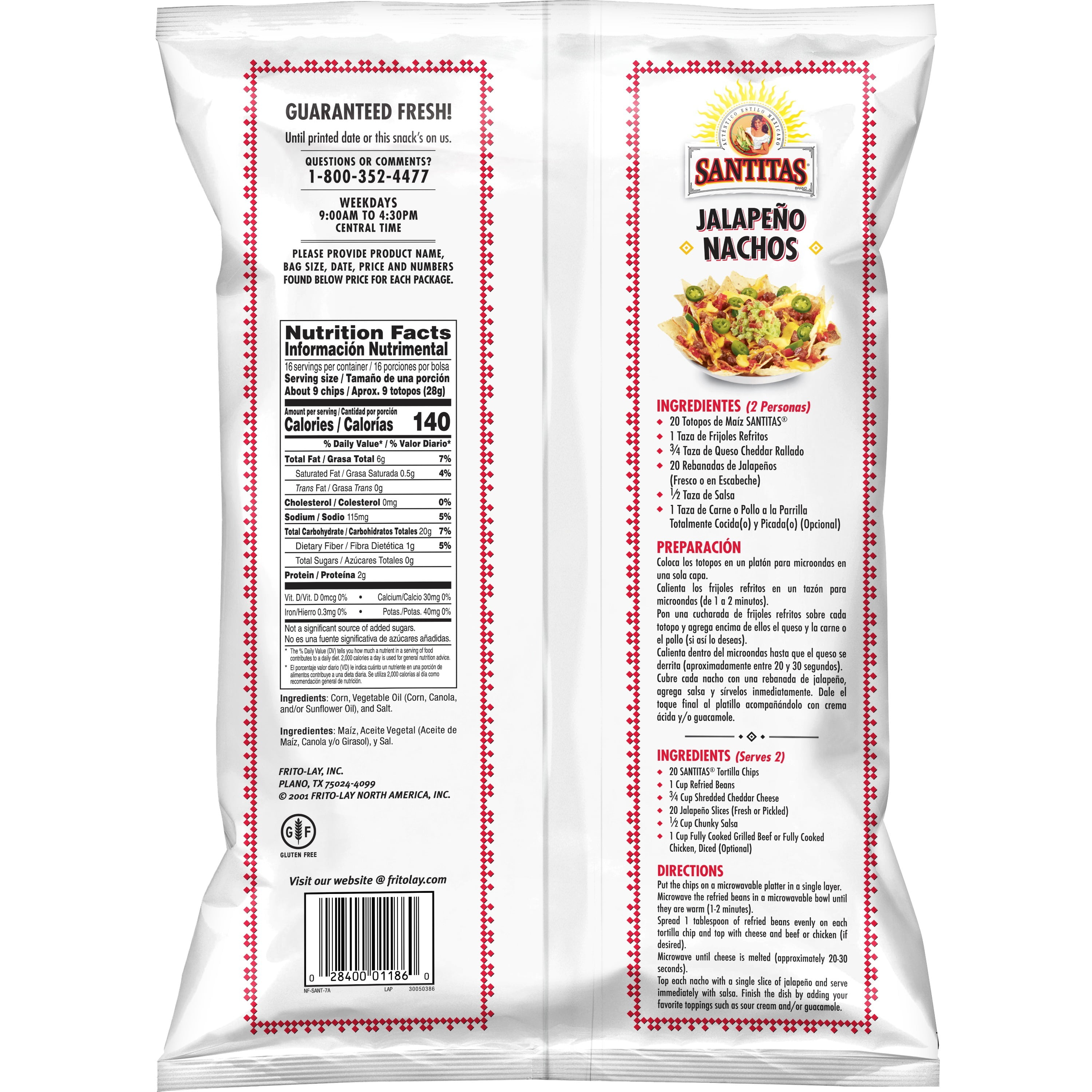 Santitas Tortilla Chips Nutrition Facts