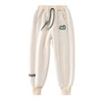 thumbnail image 3 of Esaierr 3-10Y Toddler Boys Girls Lamb Velvet Jogger Pants for Kids Winter Padded Thickened Sweatpants Casual Loose Trousers, 3 of 8