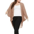 thumbnail image 4 of Women's  Loose Fit 3/4 Sleeves Kimono Style Cover Up Solid Cardigan S-3XL, 4 of 4