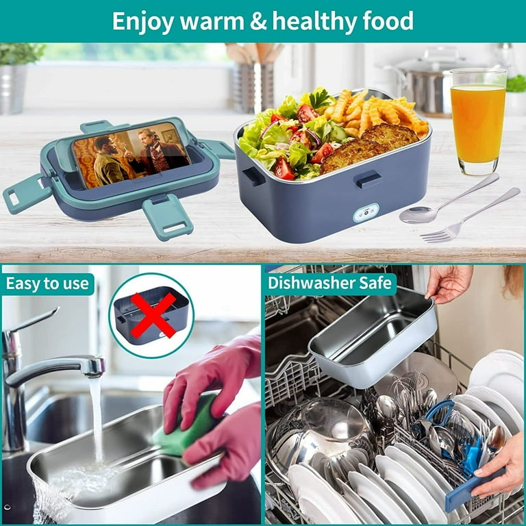 Electric Lunch Box - Fast Food Heater 3-In-1 Portable Food Warmer Lunch Box  for Car & Home 