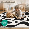 thumbnail image 4 of ODIKA 8'x10' Washable Area Rug Black White Abstract Sun and Waves Design Contemporary Artistic with Shapes for Living Room, Under Sectional, Family , Durable, Non-Slip, 4 of 7