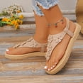 thumbnail image 5 of Miluxas Sandals Women Flat Shoes: Dressy Summer Bohemian Flats Shoes for Women Sandals Comfortable Ankle Strap Outdoor Walking Beige 9.5(43), 5 of 8