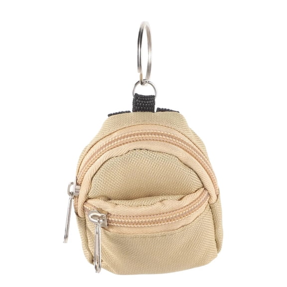 Mini Zipper Backpack,Tiny Backpack Key Purse,Small Cute Wallet,2.95 Inch Mini Backpack Purse Keychain Zipper Change Pouch Bag Pendant,Small Cute Key Holder for Keys, Cards, Accessories,Khaki