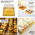 thumbnail image 4 of Efavormart 50 Pack | Clear / Gold Square Mini Plastic Dessert Party Favor Boxes, Cupcake Muffin Food Containers - 4"X4"X2.5", 4 of 11