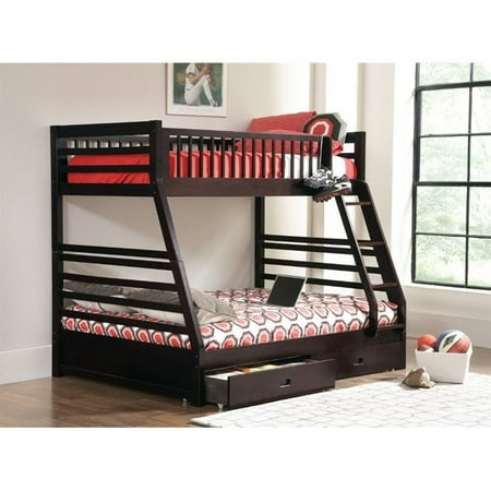 Coaster Cooper Twin Over Full Bunk Bed, Grey Twin Over Full Bunk Bed With Storage Underneath