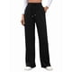 thumbnail image 1 of Pantalones Deportivos Casuales para Mujer, de Pierna , Holgados, con Cordón Ajustable, Cintura Alta, Elásticos y Bolsillos. Negro XXL, 1 of 9