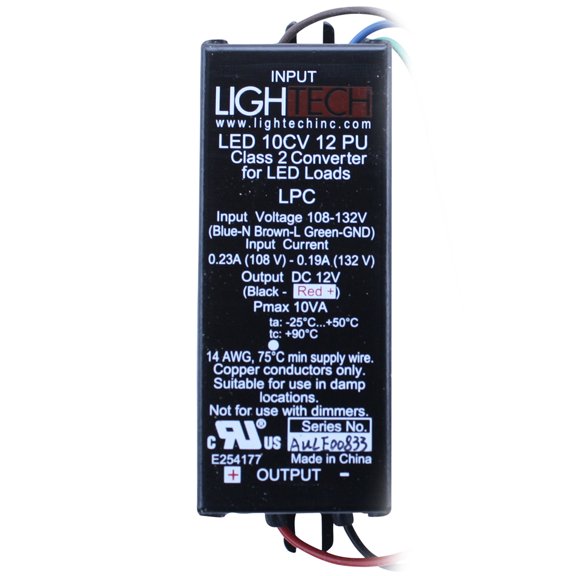 Lightech LED-10CV-12-PU 901010012PU Constant Voltage Non-Dimming LED Driver
